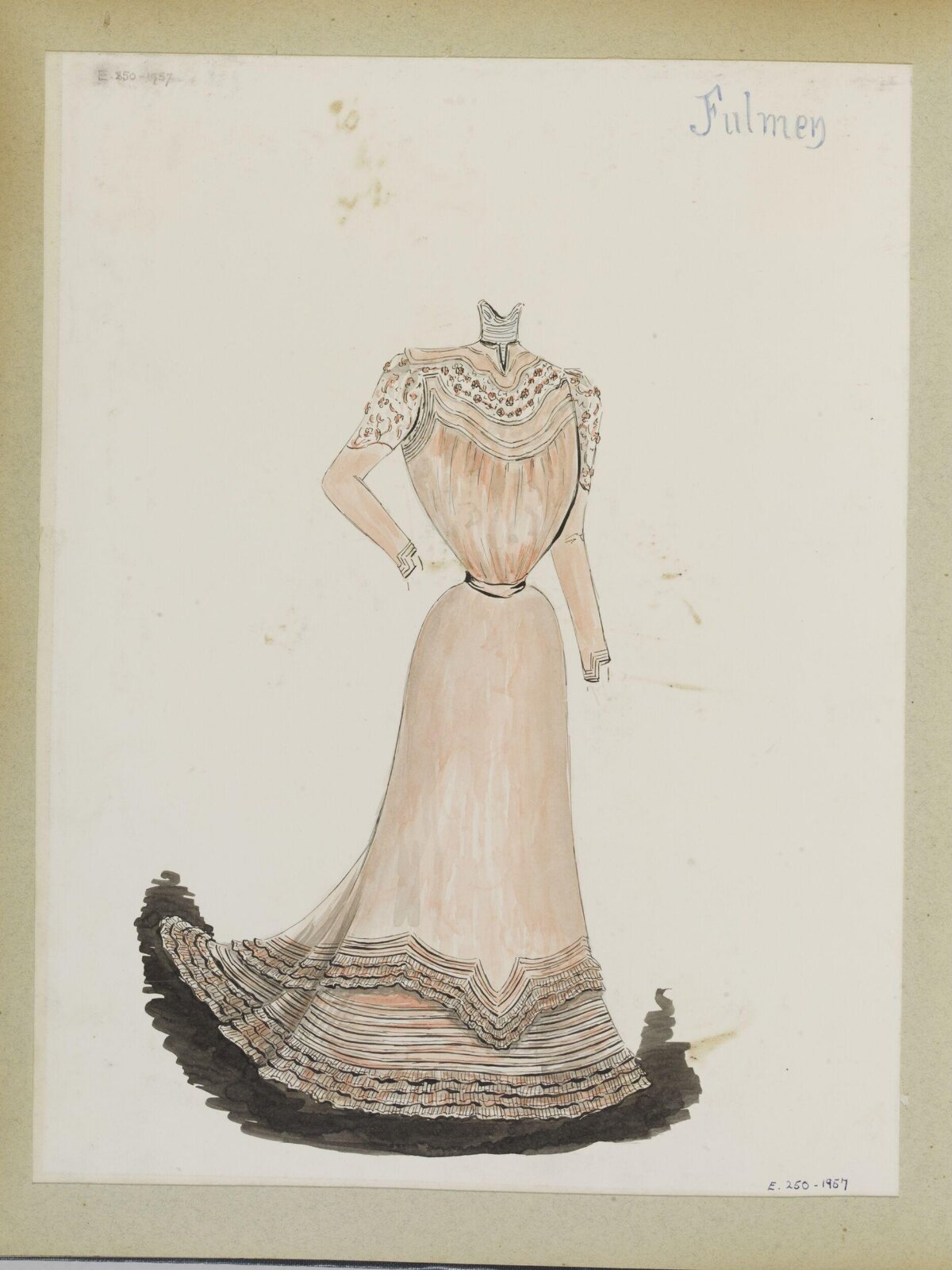 Vintage Dress Fashion Design Sketch