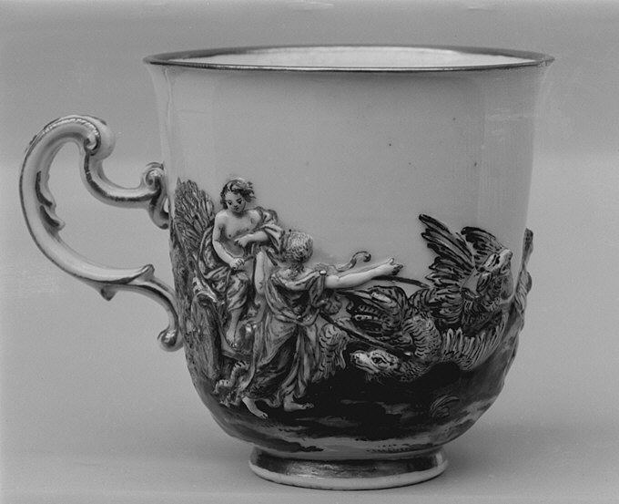 Relief Decorated Porcelain Cup