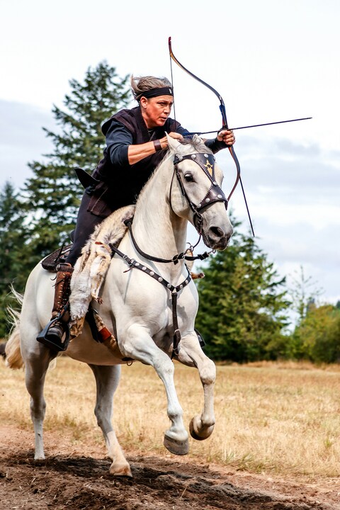Mounted Archer on Galloping Horse