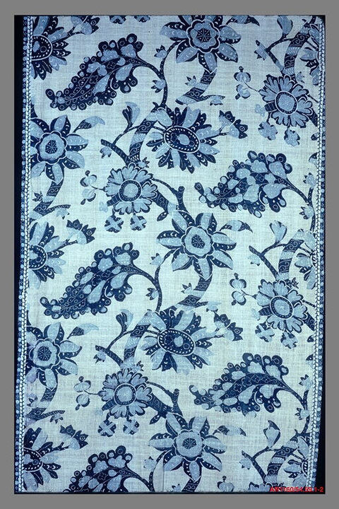Blue Floral Patterned Textile
