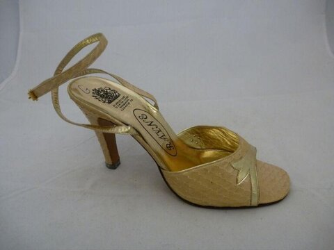 Gold Slingback High Heel Shoe