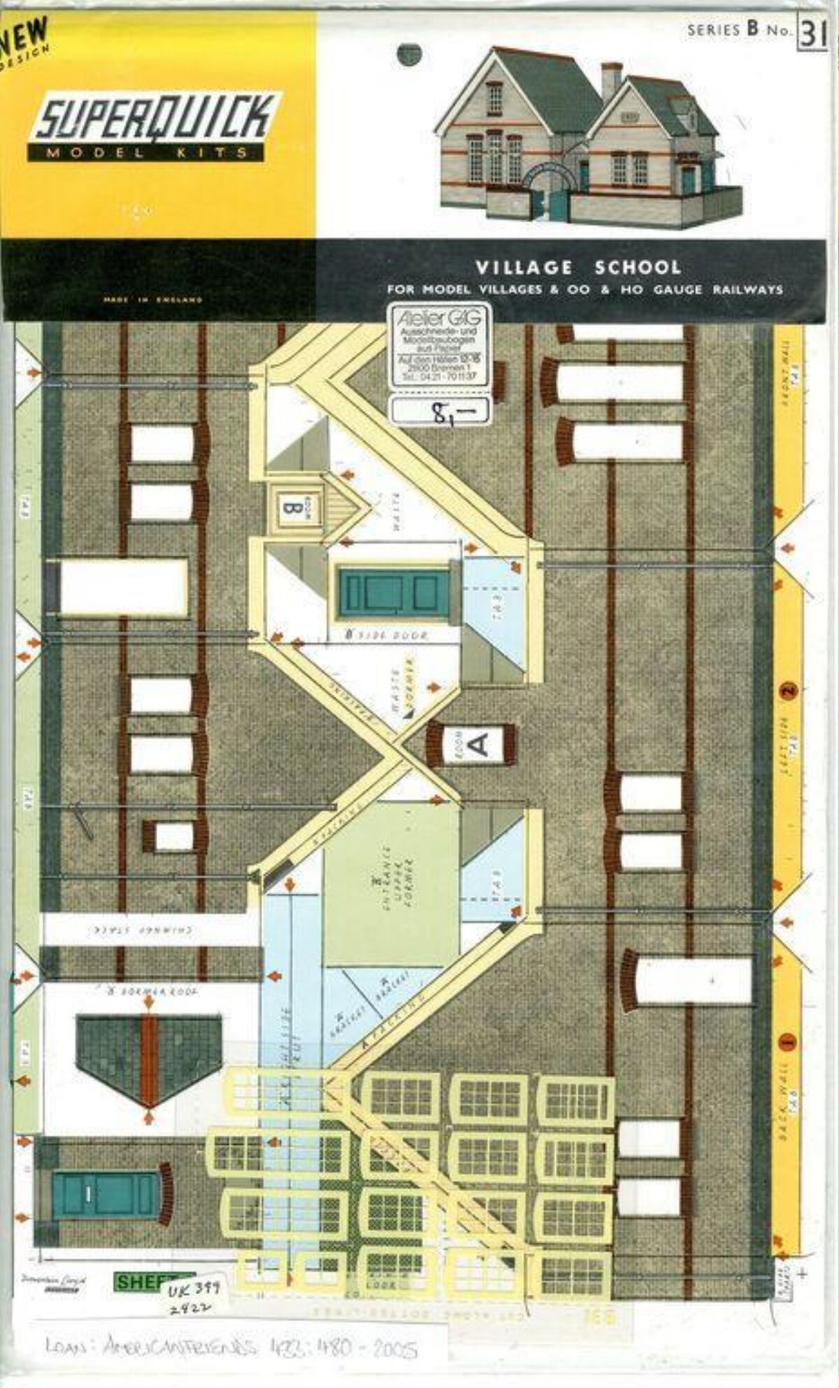 Village School Model Kit Sheet