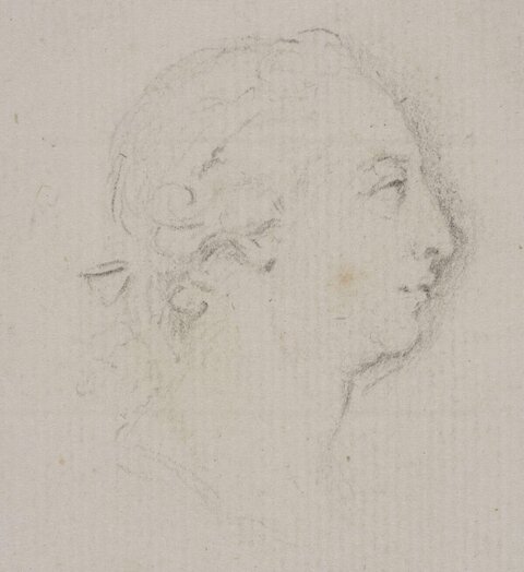 Pencil Sketch of Woman's Head in Profile