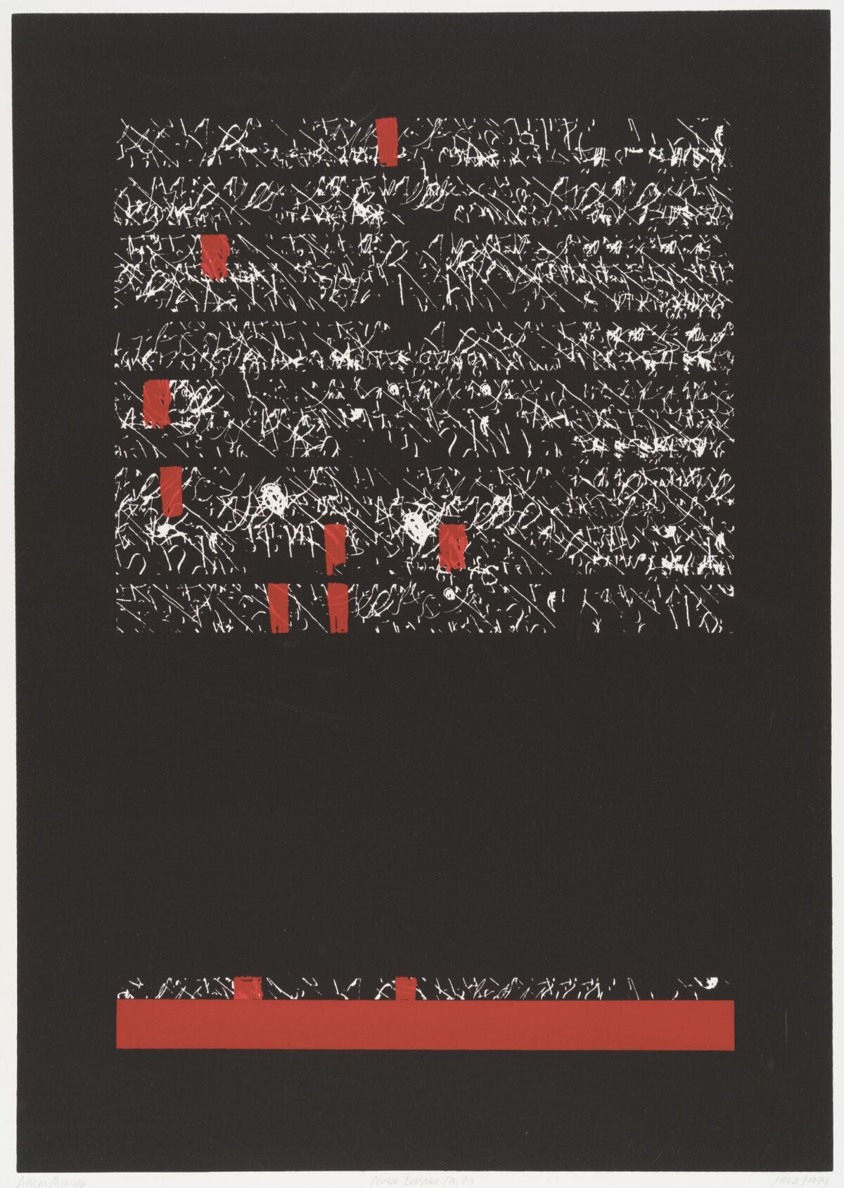 Abstract Black Red Geometric Art