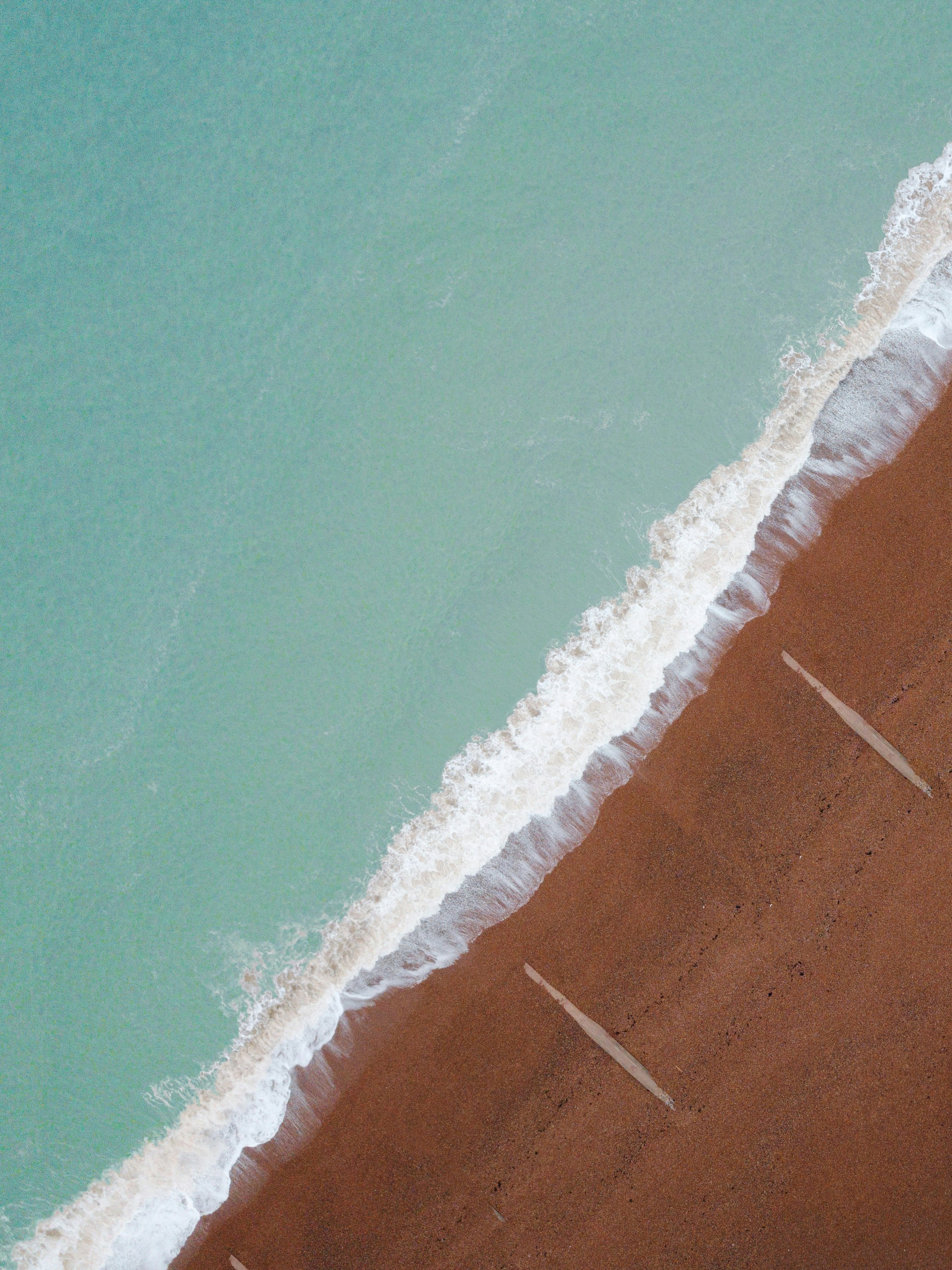 Aerial View of Red Sand Beach