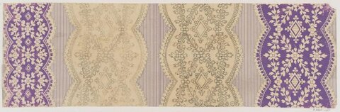 Purple Beige Vintage Floral Textile Pattern