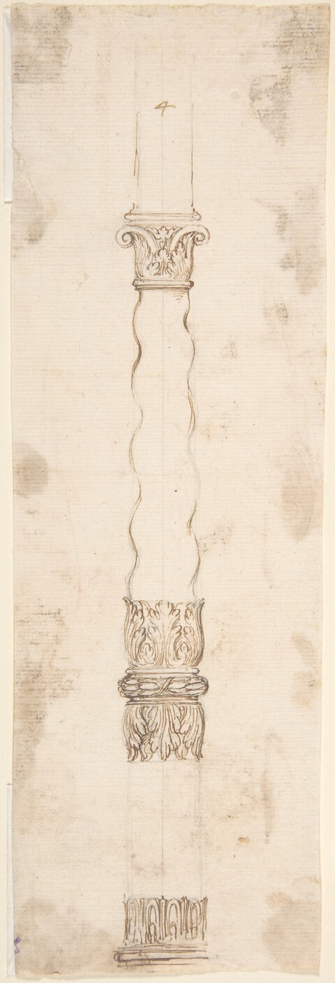 Ink Sketch of Ornate Column