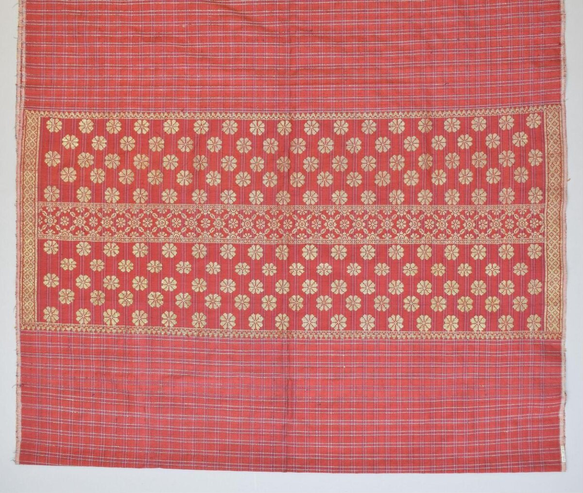 Red Traditional Patterned Woven Textile