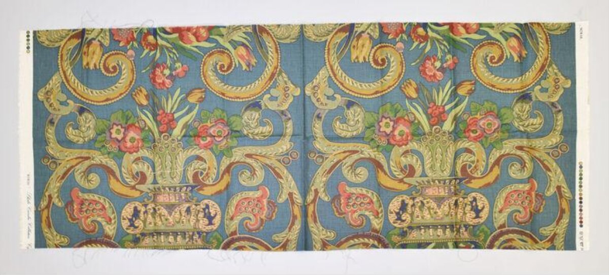 Blue Vintage Floral Textile Pattern