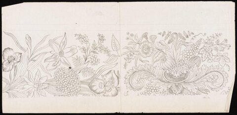 Floral Decorative Pattern Line Drawing