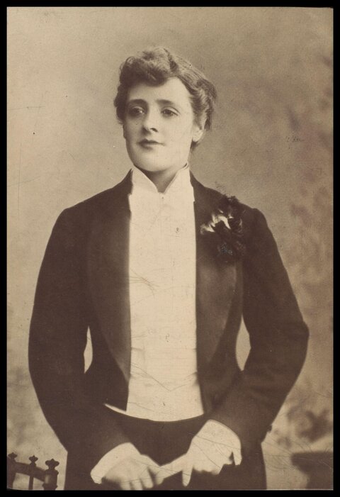 Vintage Portrait of Woman in Tuxedo