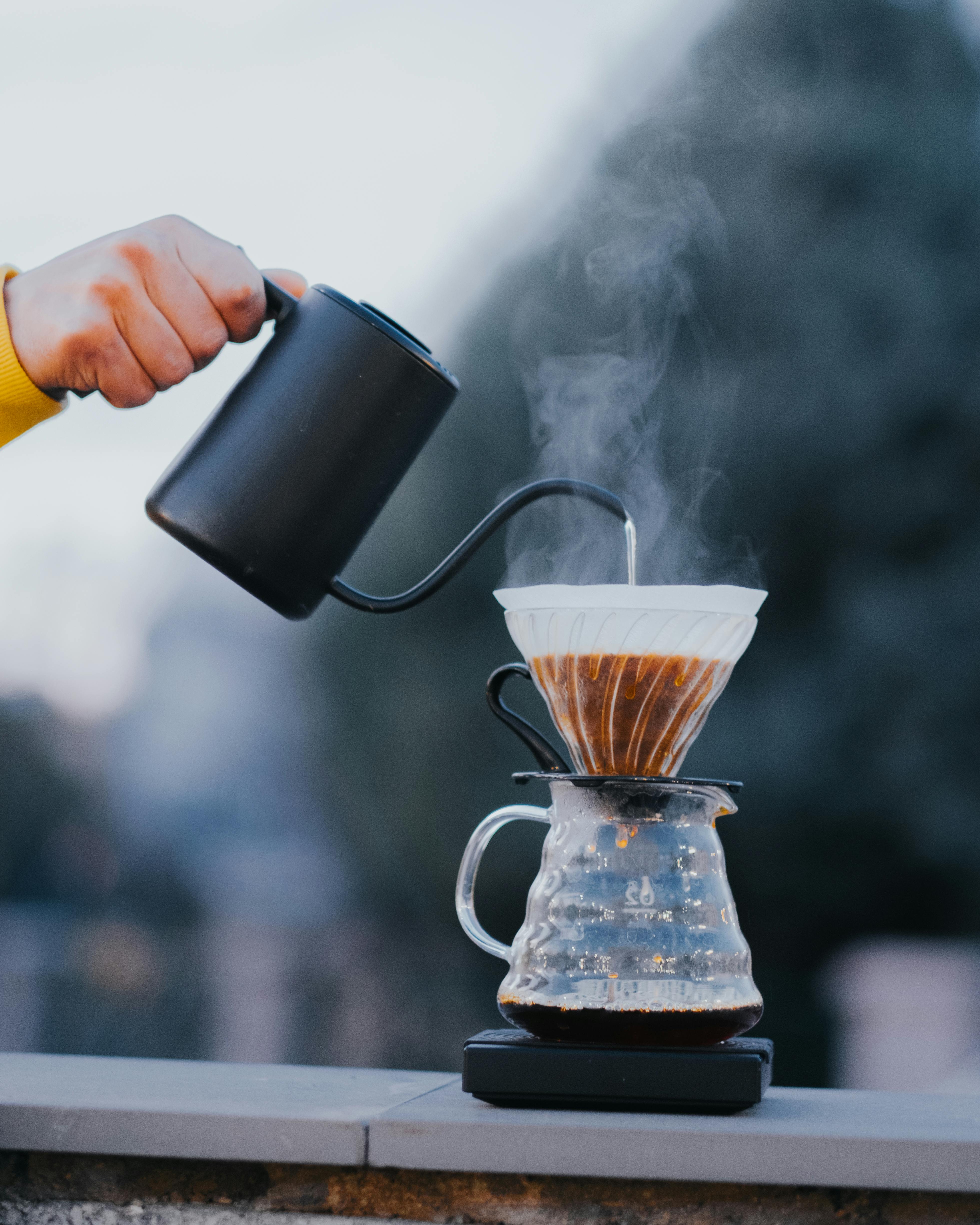 Outdoor Pour Over Coffee Brewing