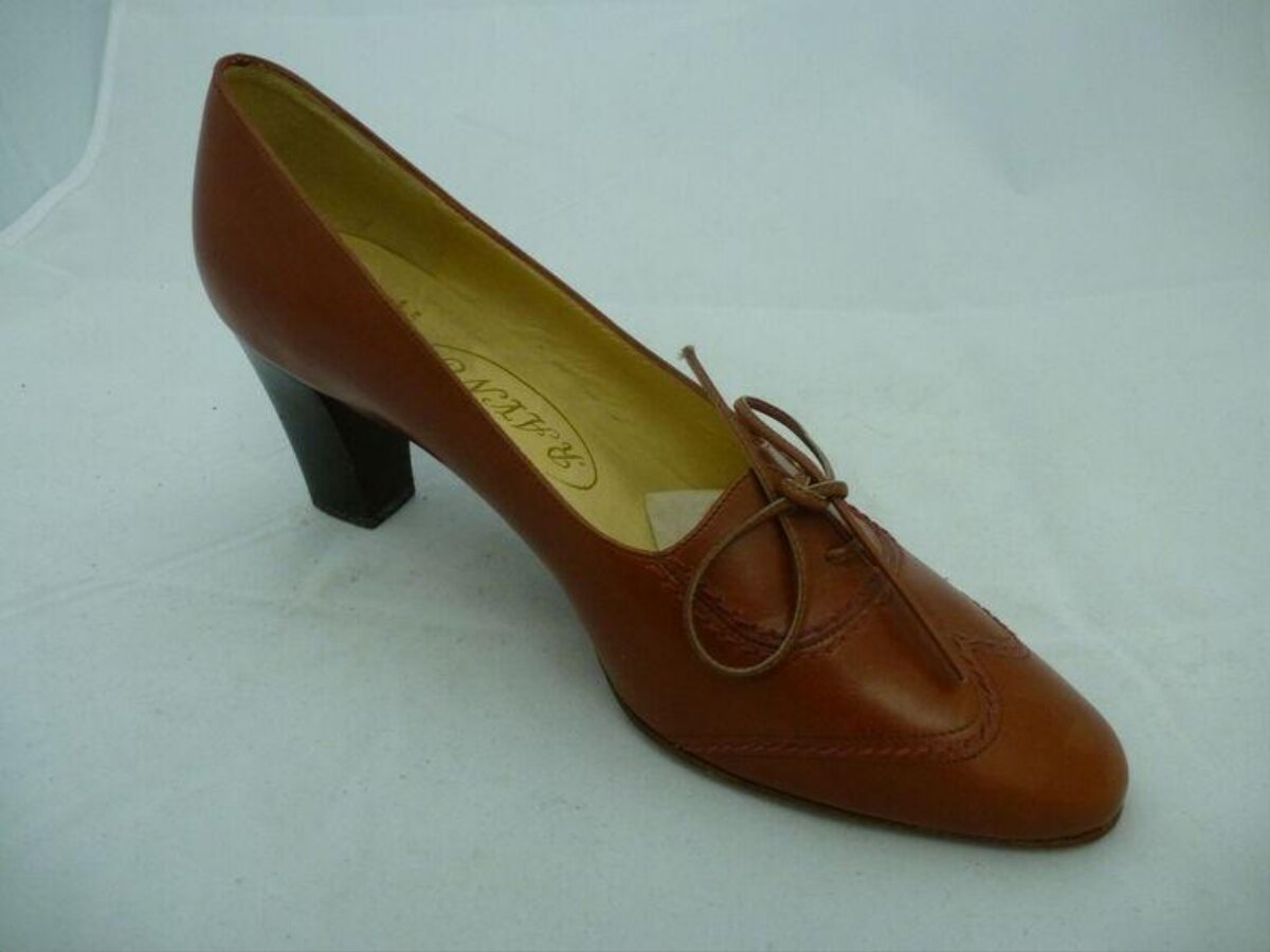 Brown Leather Women's High Heel Pump