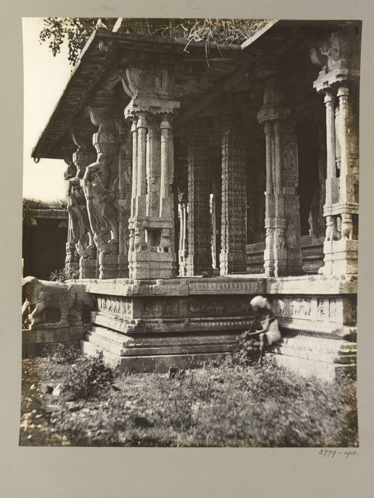 Vintage Photo of Ancient Stone Temple Porch