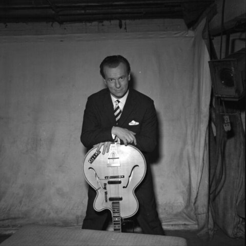 Bert Weedon Posing With Guitar
