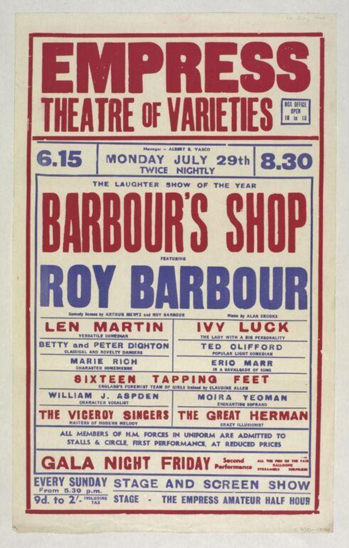Vintage Empress Variety Show Poster