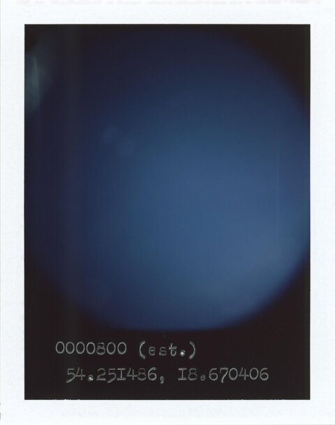 Polaroid With Blue Gradient And Coordinates