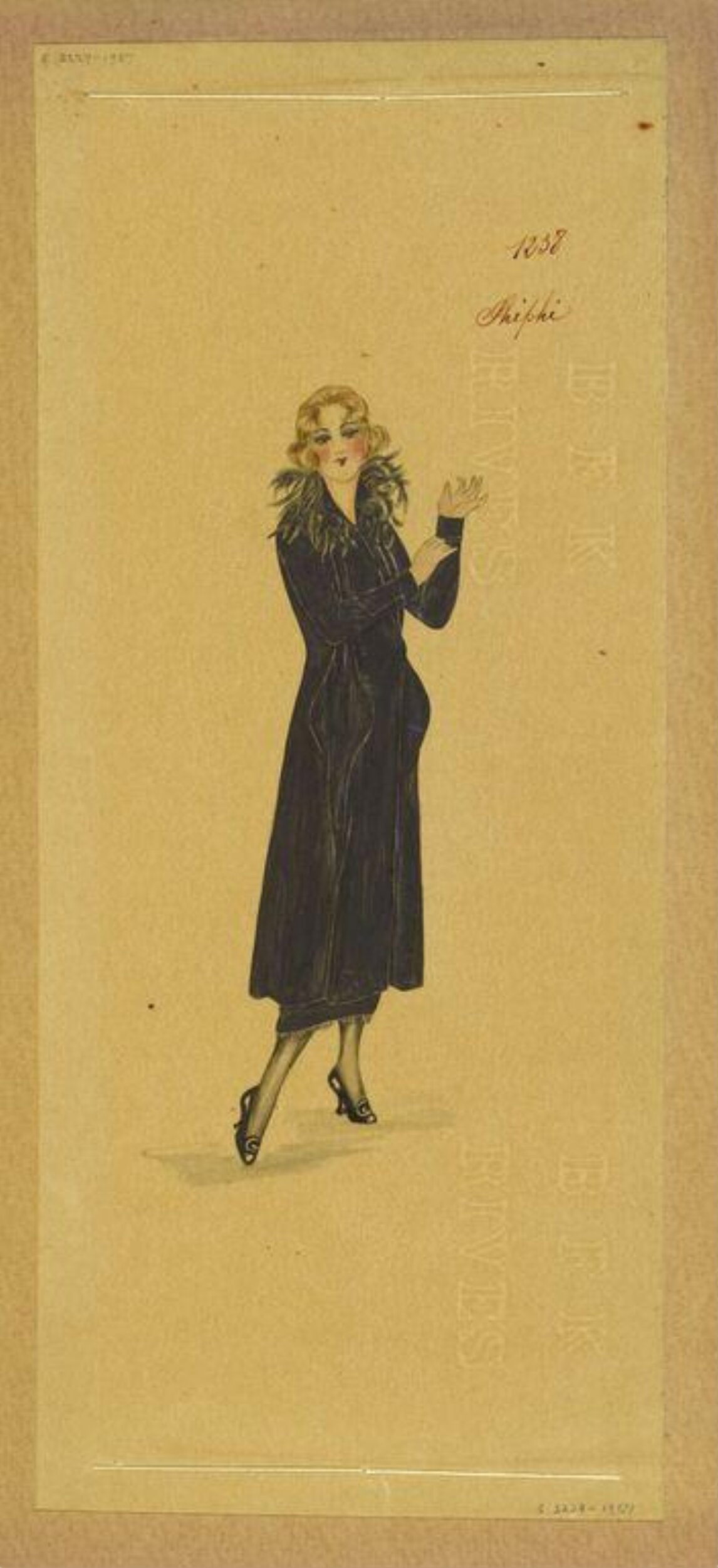 1930s Women's Fashion Sketch