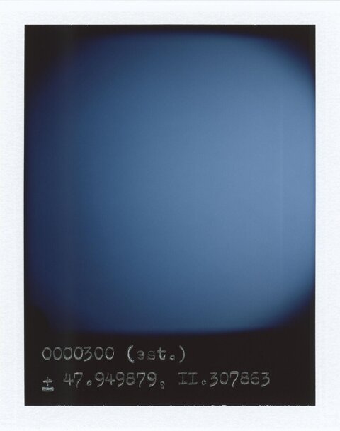 Polaroid Blue Sky with Coordinates