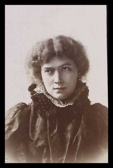 Vintage Sepia Portrait of Victorian Woman