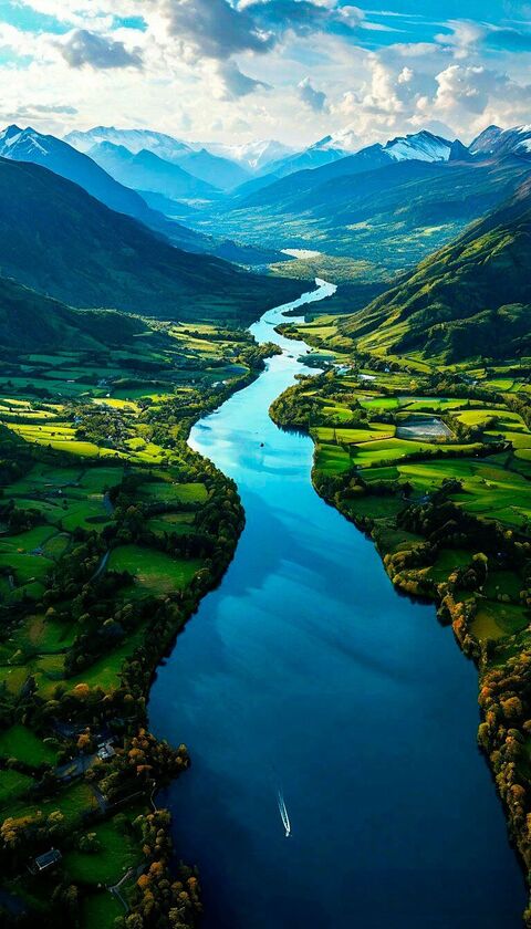 Mountain Valley River Landscape
