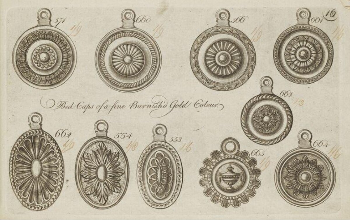 Antique Bed Cap Design Engraving