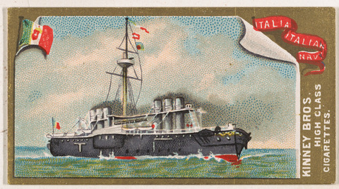 Vintage Italian Navy Battleship Cigarette Card