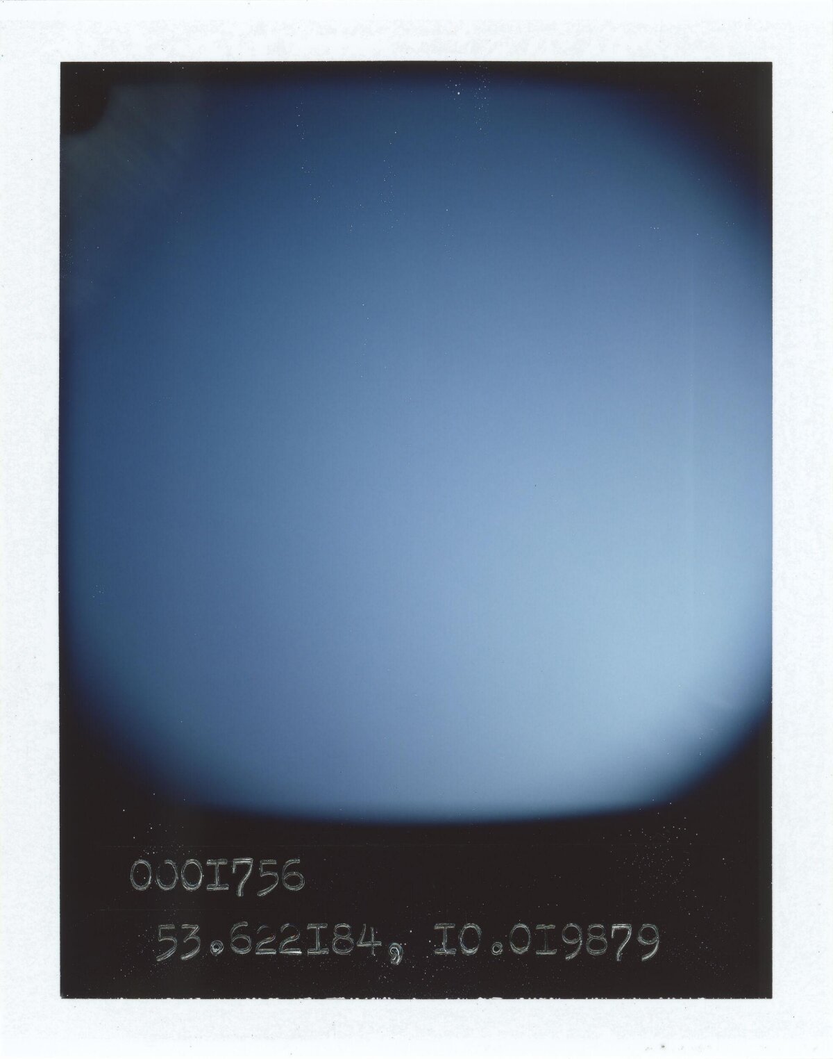 Blue Sky Polaroid With Coordinates