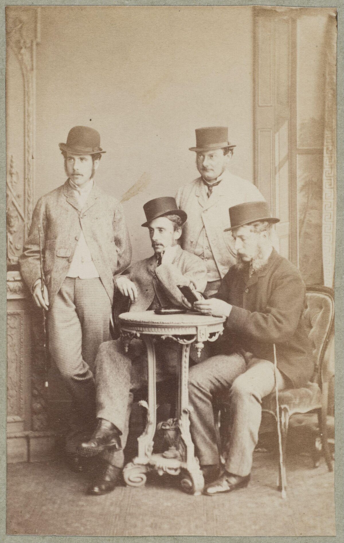 Four Victorian Gentlemen Studio Portrait