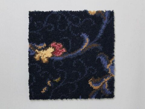 Dark Floral Printed Carpet Swatch
