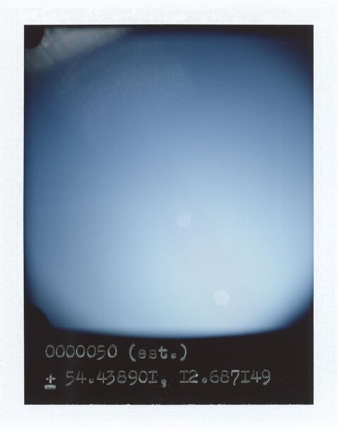 Polaroid Blue Sky with Coordinates