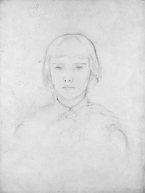 Pencil Sketch Portrait of a Young Girl