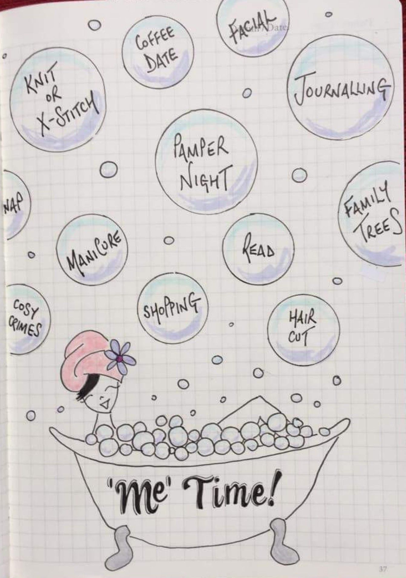 Me Time Bullet Journal Page