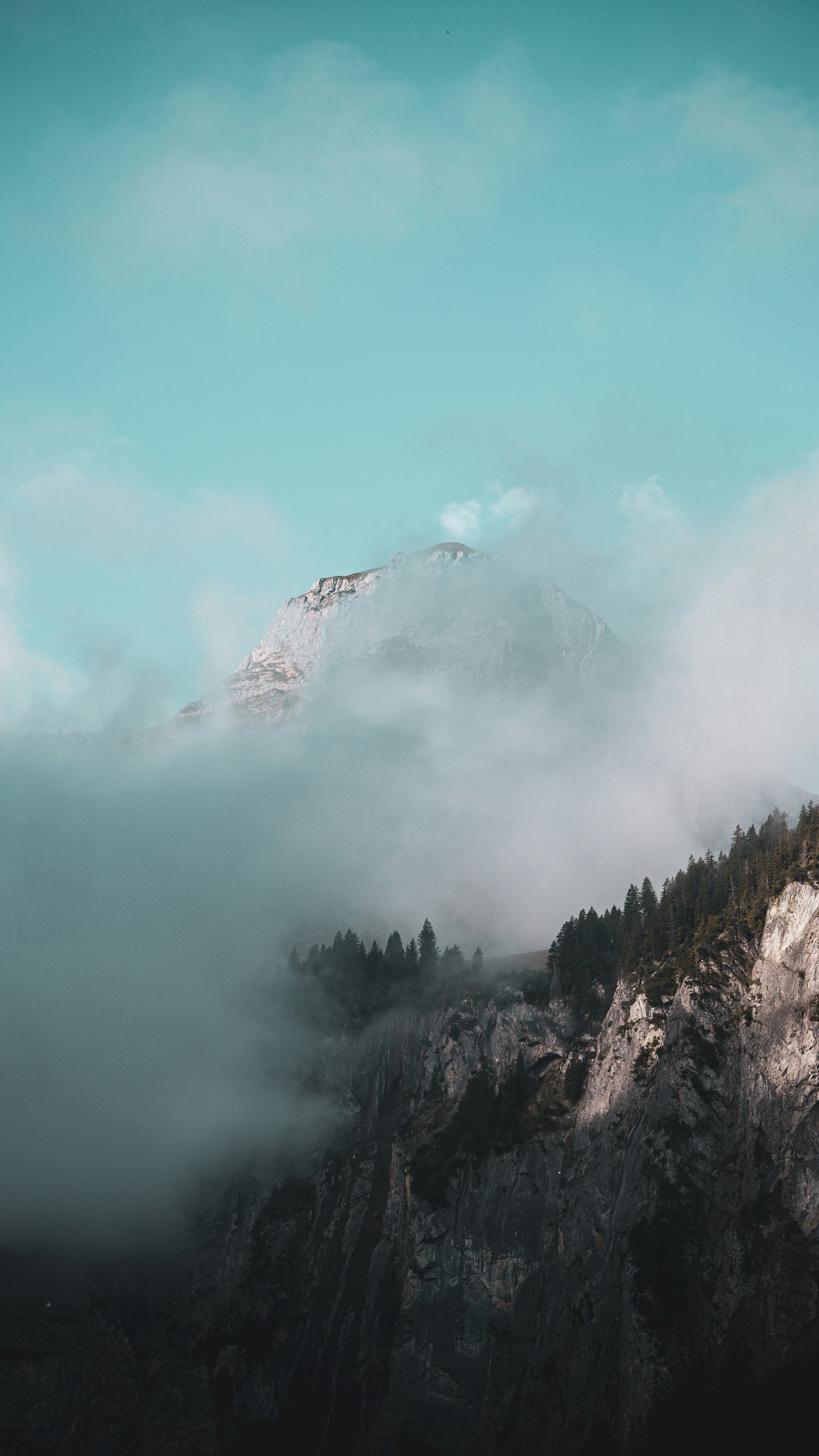 Misty Rocky Mountain Peak