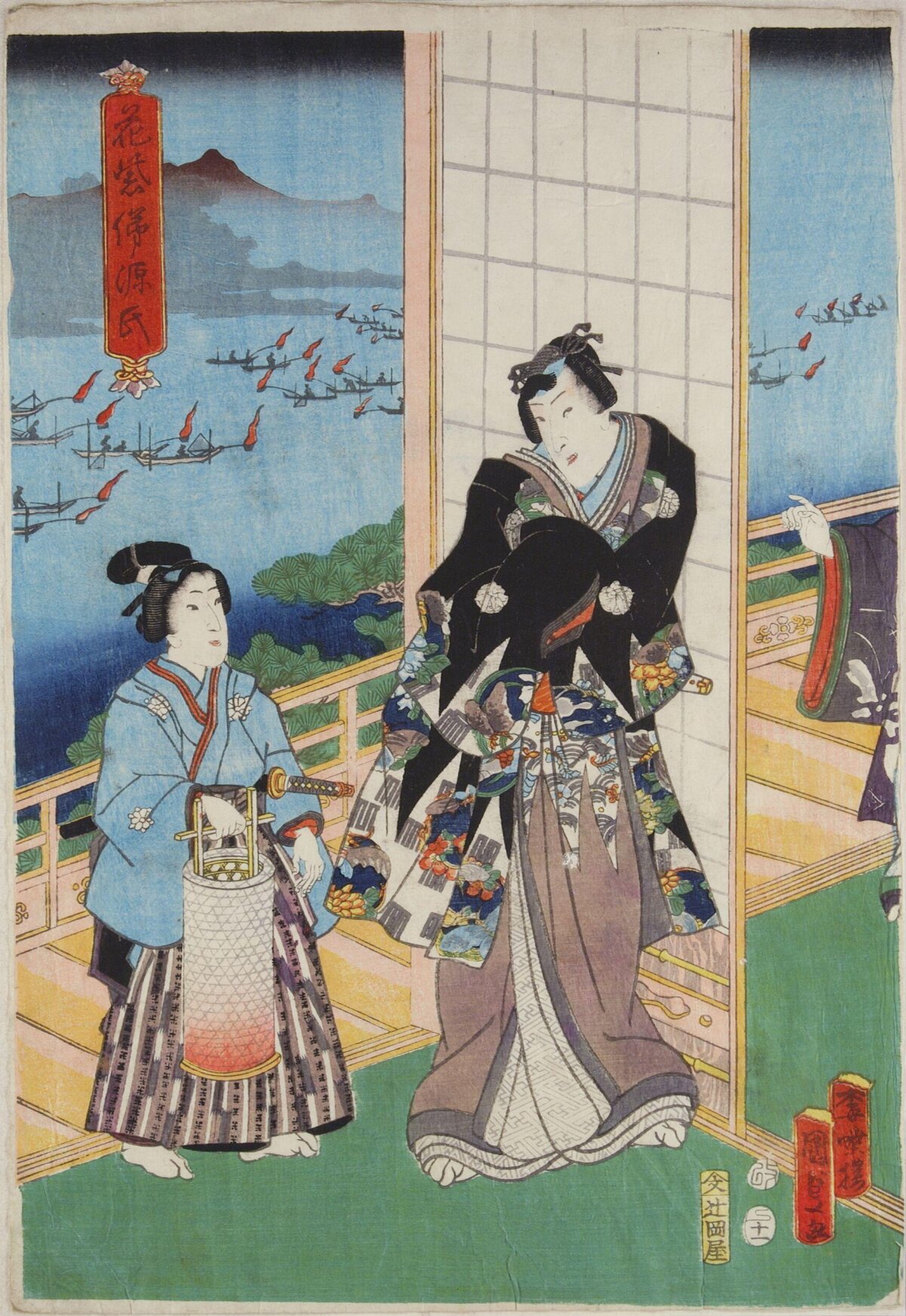 Japanese Ukiyo-e Two Women Scene
