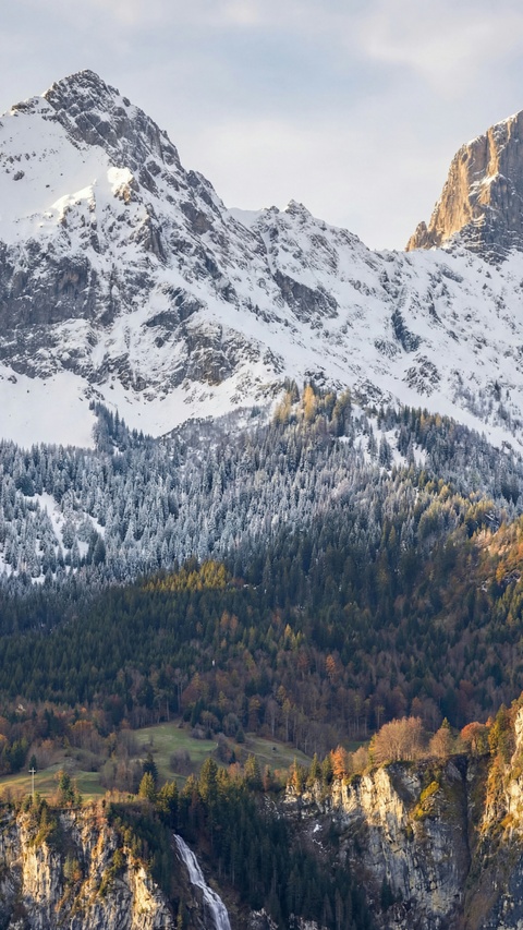 Snow Capped Alpine Mountain Landscape