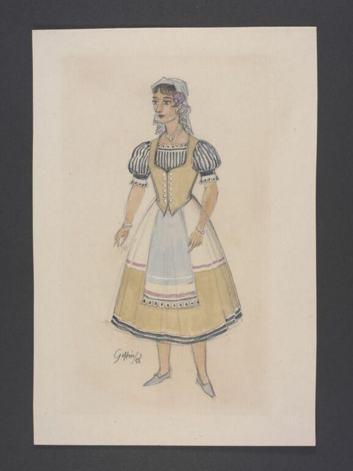 Traditional Folk Costume Design Sketch