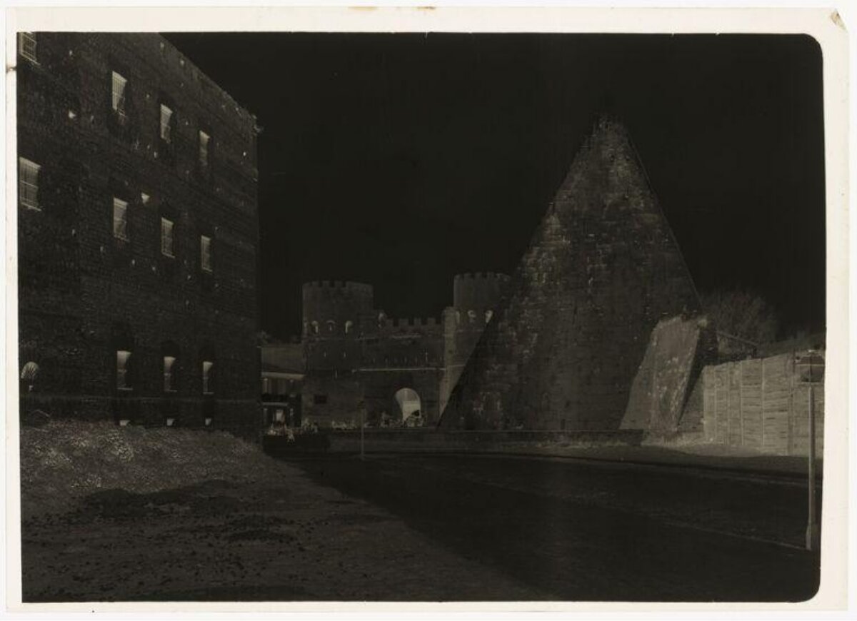 Vintage Photo of Roman Pyramid Ruins