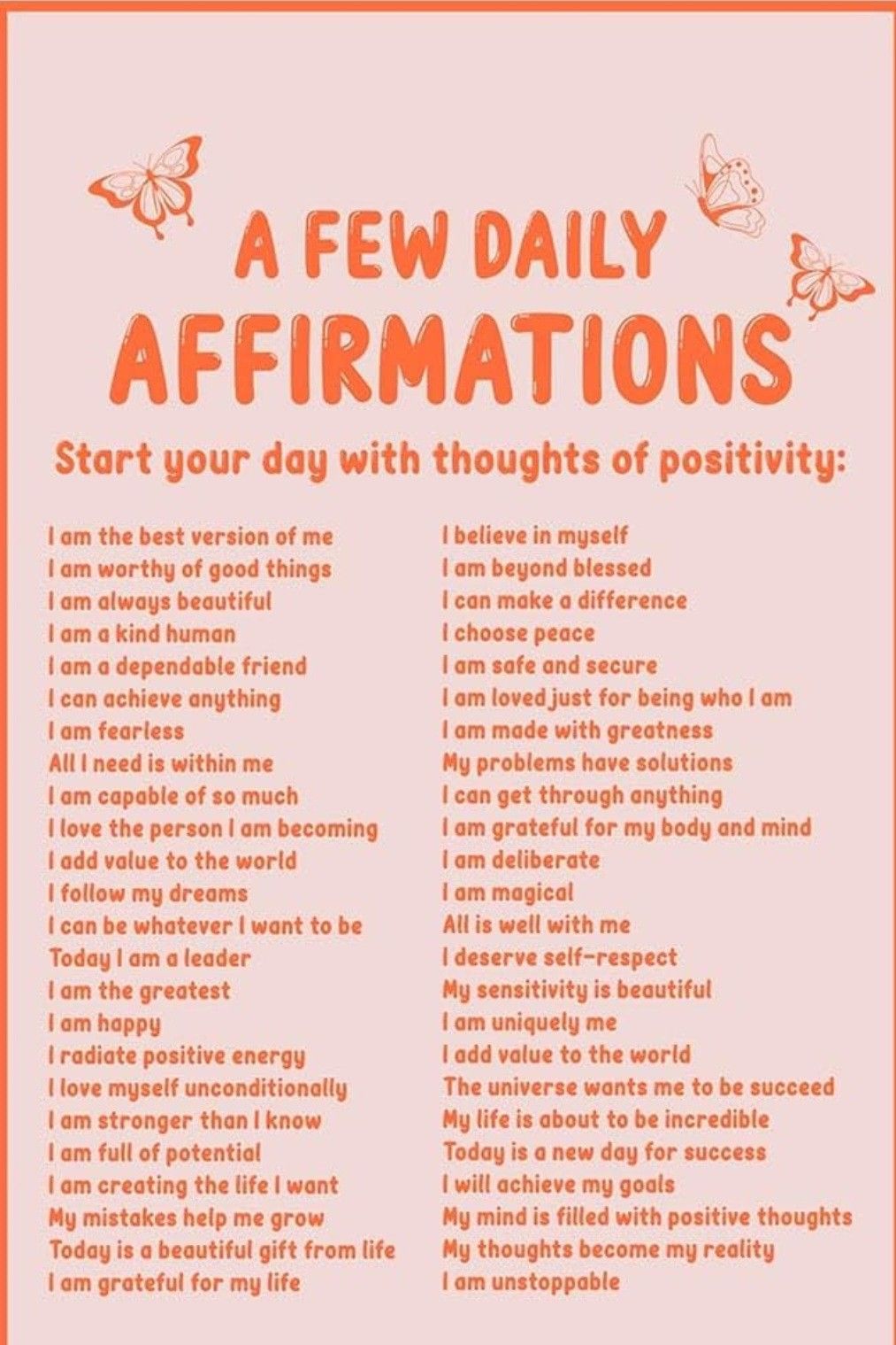 A Few Daily Affirmations