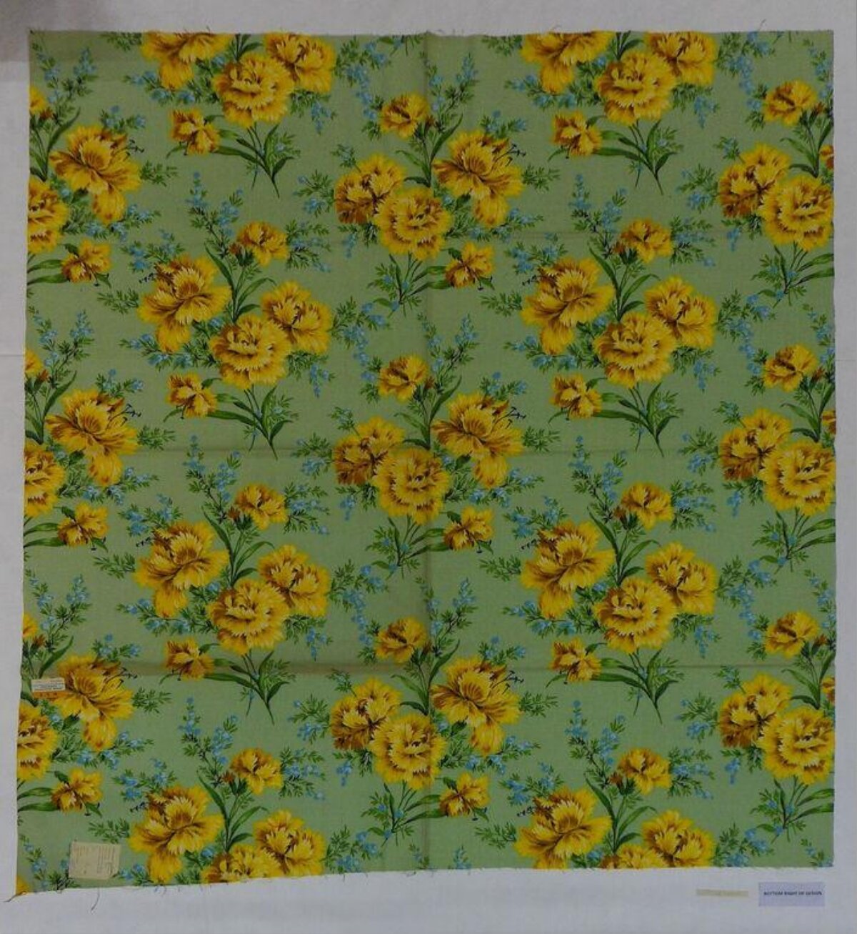 Green Yellow Floral Print Fabric Sample