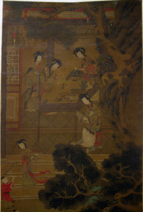 Ancient Chinese Court Ladies Gathering Painting