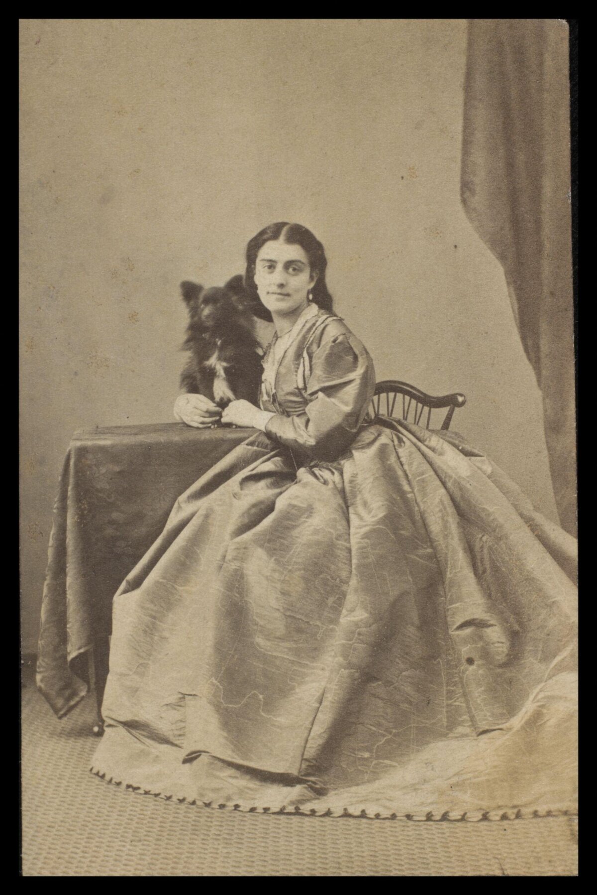 Vintage Portrait of Woman With Small Dog