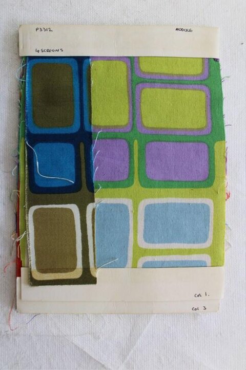 Vintage Geometric Textile Swatch Card