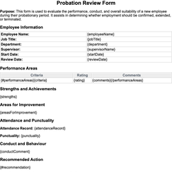 Probation Review Form