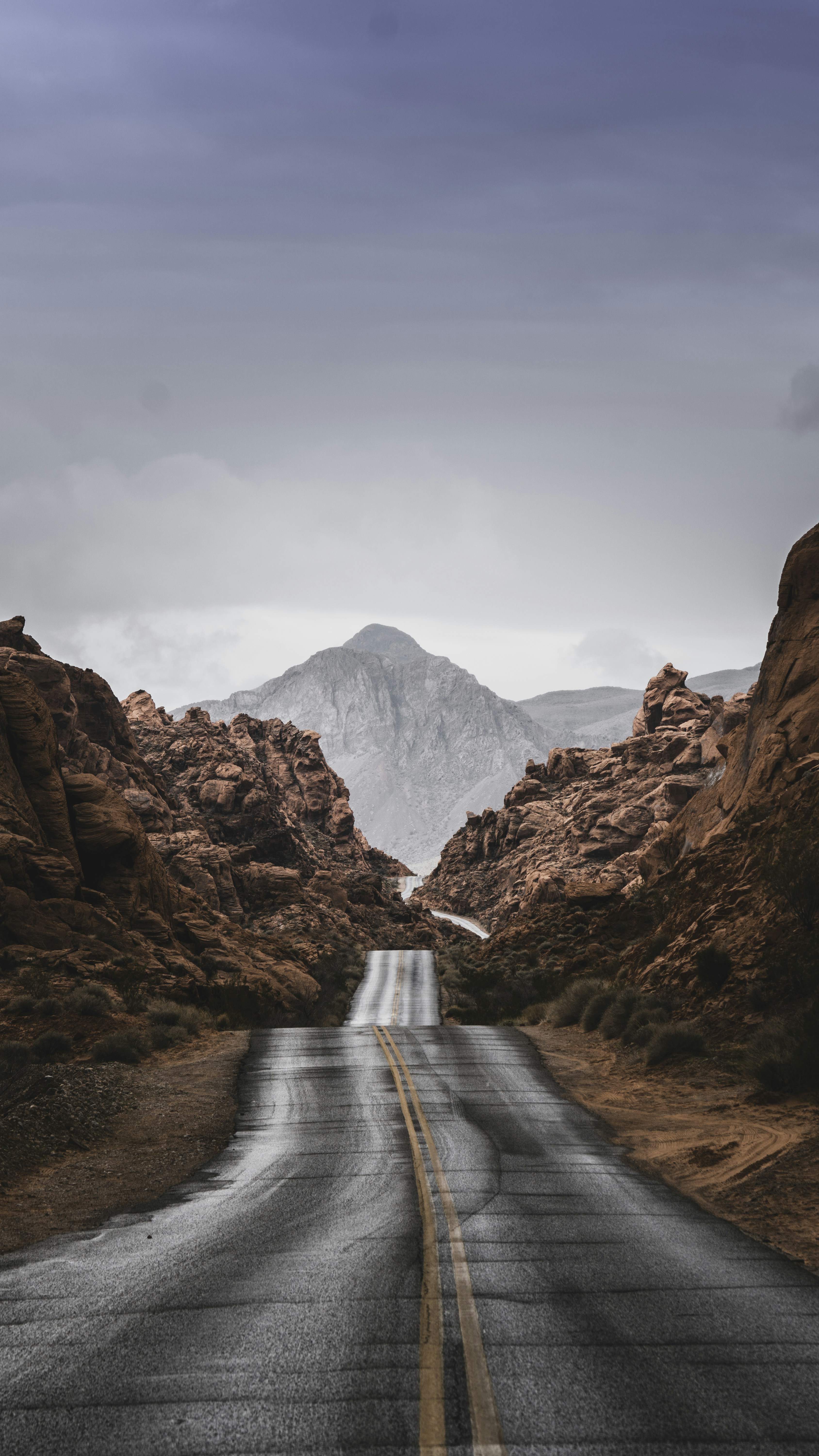 Desert Road Through Red Rock Canyon