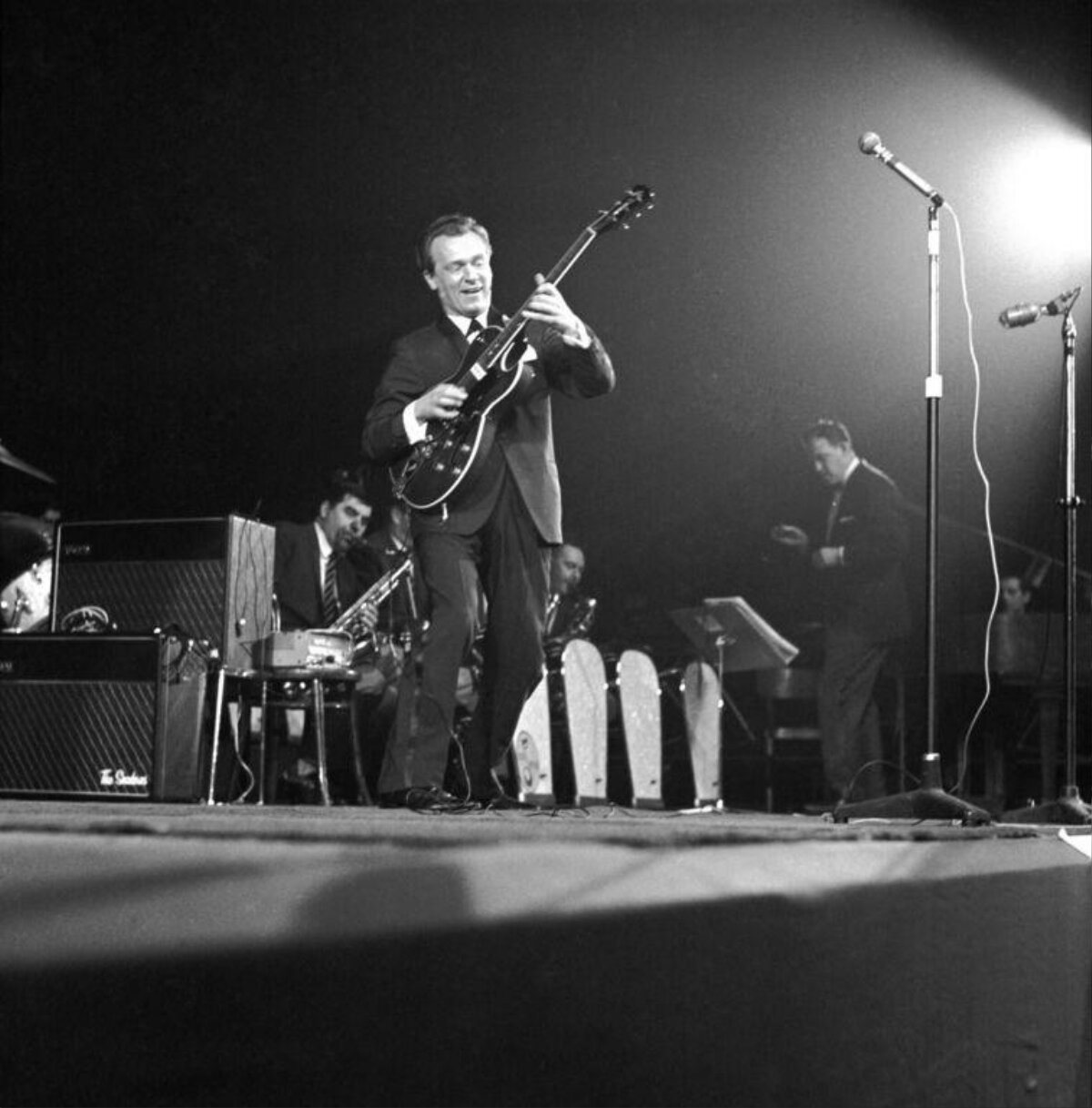 Jazz Guitarist Performing on Stage