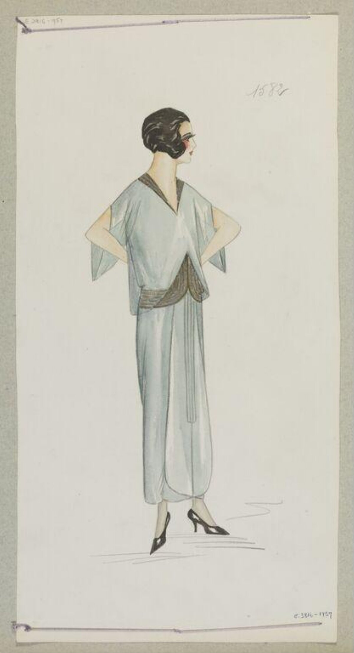 1920s Women's Fashion Design Sketch