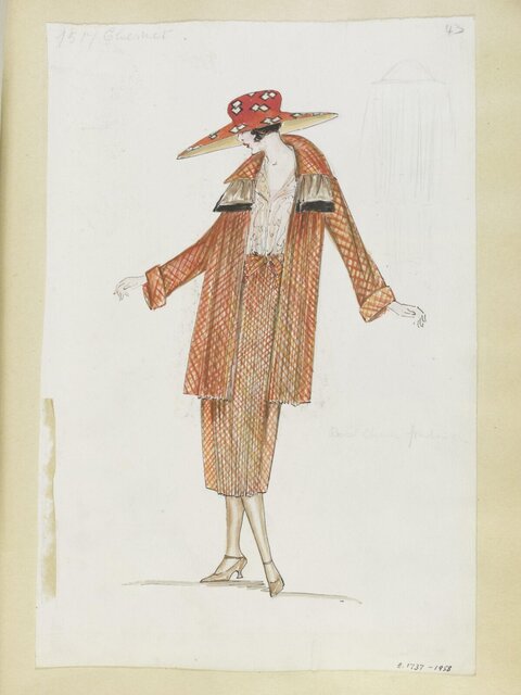 1920s Women's Fashion Design Sketch