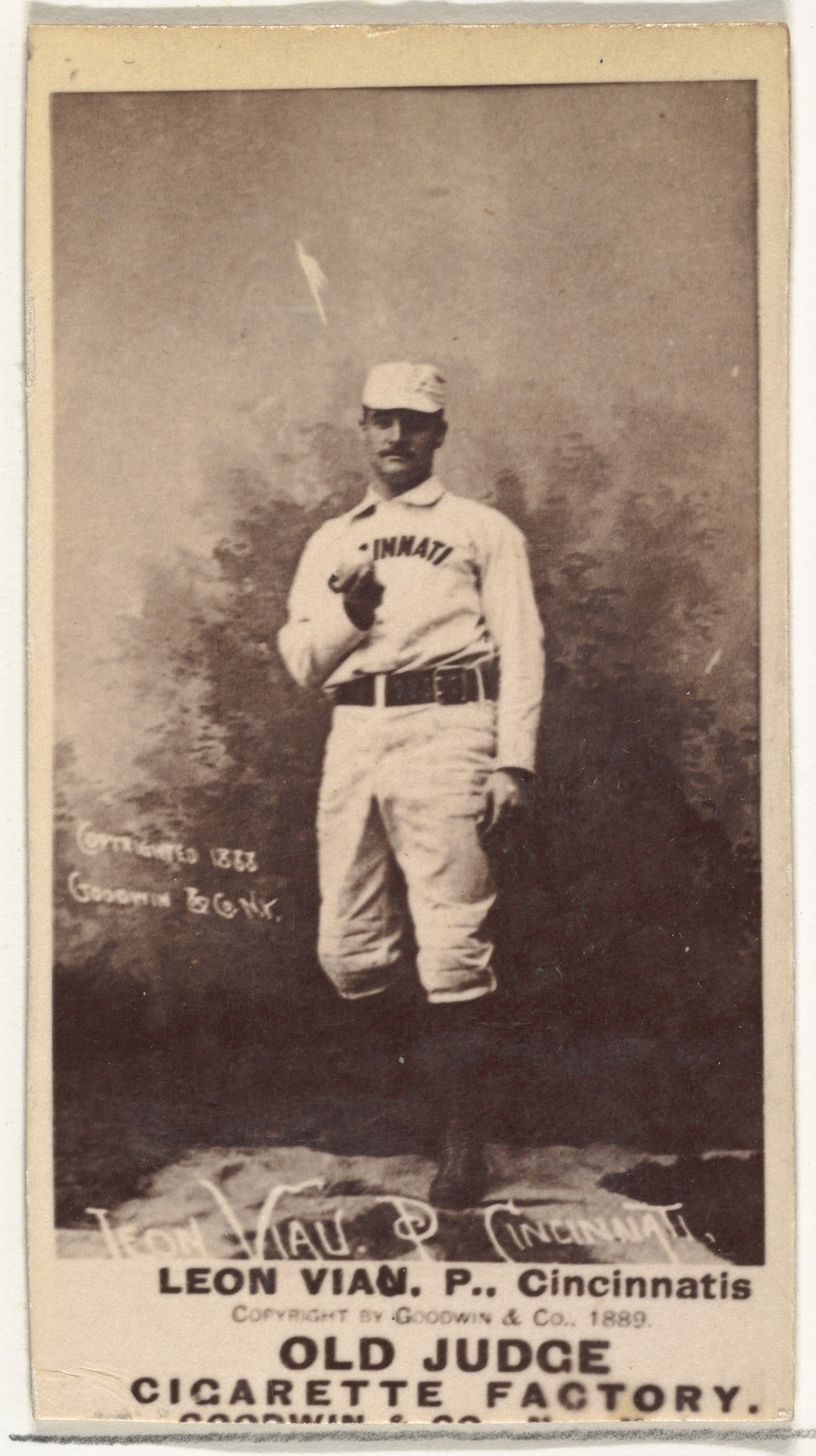 1889 Leon Viau Baseball Cigarette Card