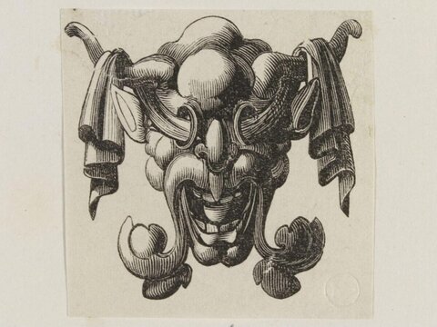 Grotesque Mask Wood Engraving